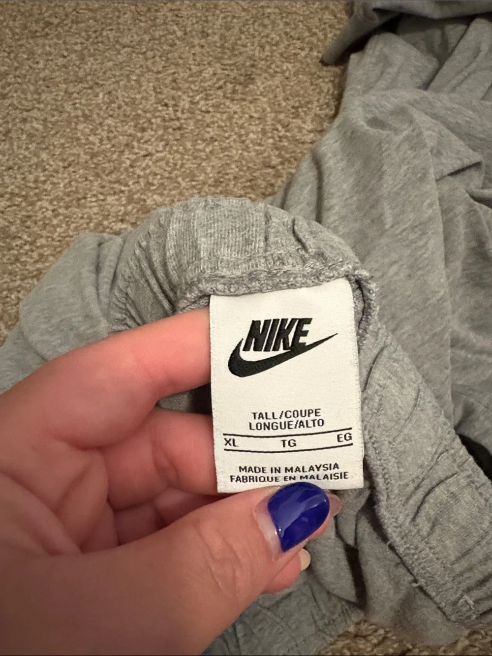 Nike Light Gray Jogger Sweatpants with White Swoosh